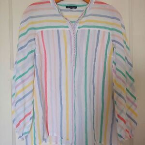 Marc O'Polo Women's Long Sleeve Light Blouse Pastel Stripes Size S